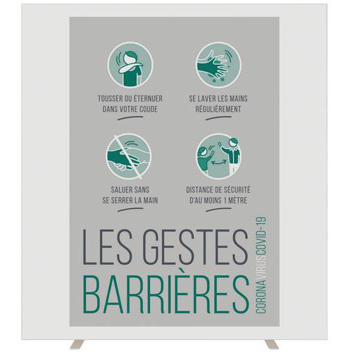 Cloison D'information les Gestes Barrières L.160 Cm