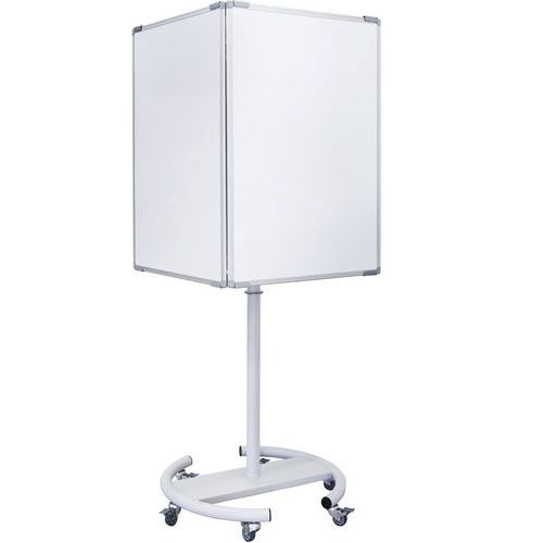 Bi-Office - Tableau blanc mobile 3 façades magnétiques A1 6 - 70x185 cm - Laqué, Argent/Blanc/Gris