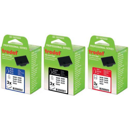 Trodat - Pack 3 Cassettes d'Encre Noire 6/50 - Pour Modèles 5030/5200/5430 - Éco-responsable