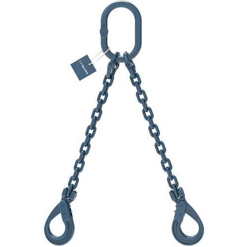 Spanset - Élingue en acier Grade 100 EG2-01-10 - 1m - CMU 5.6kg - 2 brins - Sécurité 4 - Éco-responsable