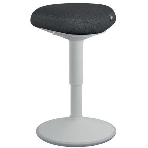 Leitz - Tabouret Assis-Actif Gris - Assise Réglable 47-64cm - Confortable et Éco-responsable