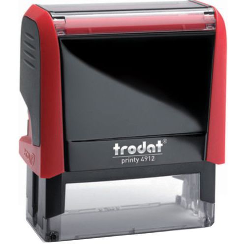 Trodat - Tampon Formule 499202 - Texte Seul Automatique - Encre Rouge - Boîtier Rouge - Éco-responsable