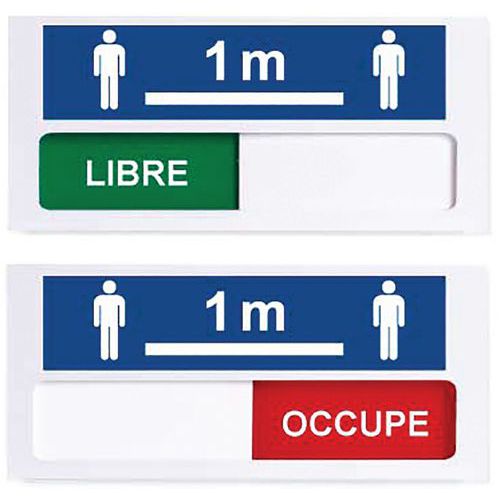 Plaque De Porte Libre-occupé Avec Logos Distance De Sécurité