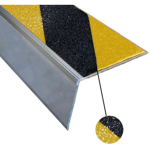 Wattelez - Nez de marche large aluminium 60x46mm L.3m - Antidérapant - Accessibilité