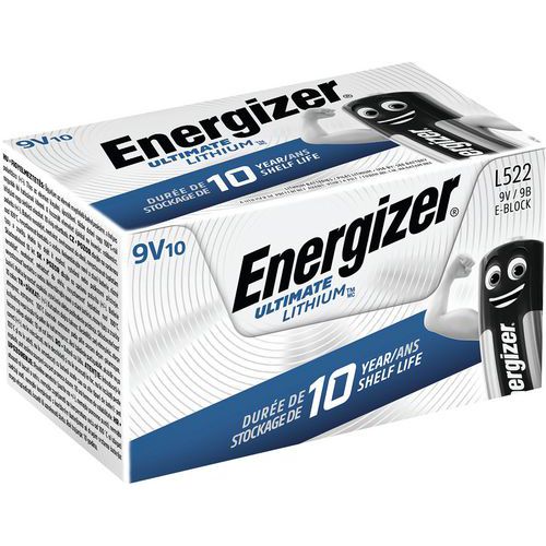 Pile Ultimate Lithium - 9v - Lot De 10 - Energizer