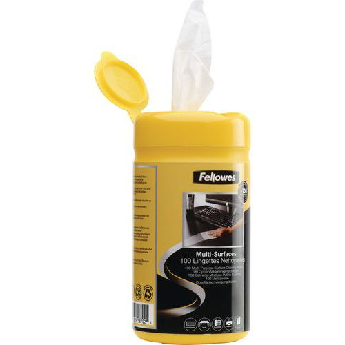 Lingette nettoyante multi-surfaces biodégradable - Fellowes Lingette nettoyante multi-surfaces biodégradable - Fellowes