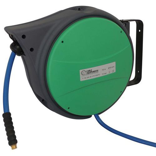 Cable Equipements - Enrouleur Tuyau Pression Basse Ø 10mm 16m Rappel Automatique - 15 Bar Max - Outillage Pneumatique