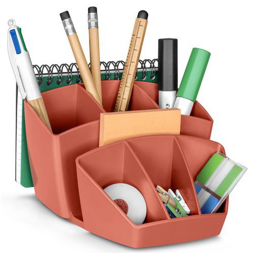 CEP - Pot à crayons Multipot 580 R-Terracotta - 7 compartiments - Polystyrène recyclé 94% - Éco-responsable