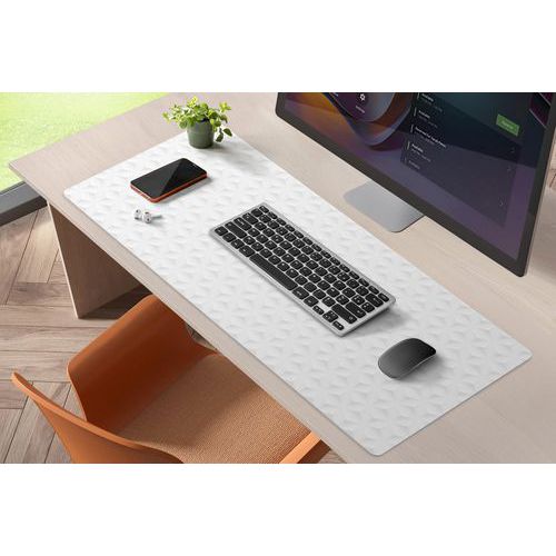 CEP - Sous-main 900 Gris Clair Cubes - 750x350mm PVC - Télétravail & Écologique