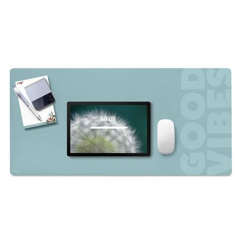 CEP - Sous-main 900 Vert d'eau Good Vibes - 750x350mm - PVC Sans COV - Idéal Télétravail