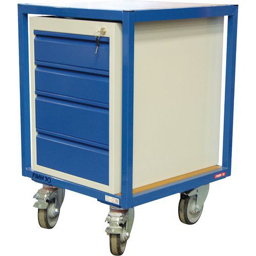 Desserte avec bloc 4 tiroirs - Charge 400 kg - Fimm Desserte avec bloc 4 tiroirs - Charge 400 kg - Fimm