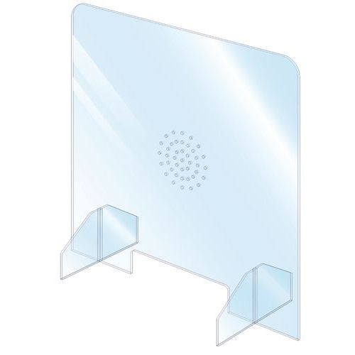Ecran De Protection: Passe Document Et Hygiaphone 90 X 65 Cm