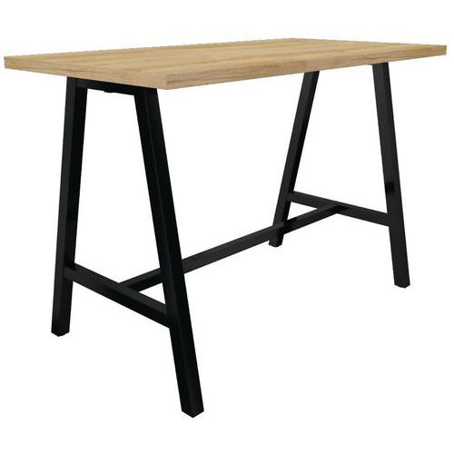 Table Haute 160x80 Chêne Nebraska Noir Cohesion