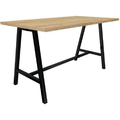 Table Haute 200x100 Chêne Nebraska Noir Cohesion