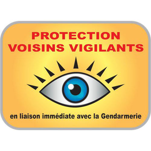 Panneau Voisins Vigilants Extérieur - Rectangle 50x35cm Acier Galvanisé - Sécurité Durable