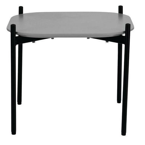 Table Basse Meet 50x50 Cm Pied Noir Plateau Noir