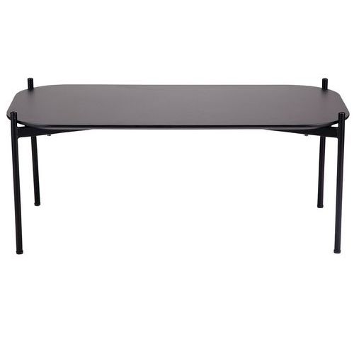 Table Basse Meet 50x100 Cm Pied Noir Plateau Noir