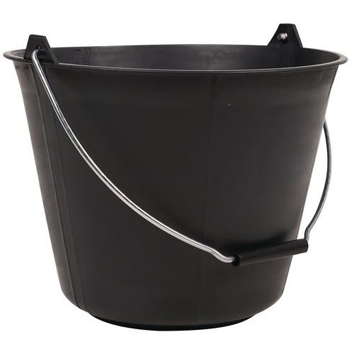 Manutan Expert - Seau plastique noir 11 L - 100% recyclé - Éco-responsable