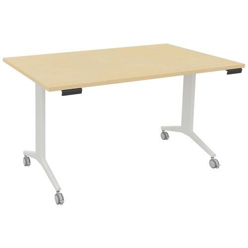 Table Abattante Avel 160x80 Hêtre/pieds Blancs