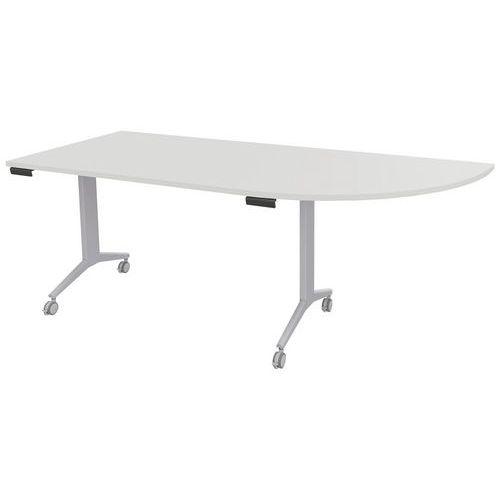 Table Abattante Avel 200x80 Angle À Droite Perle/pieds Alu