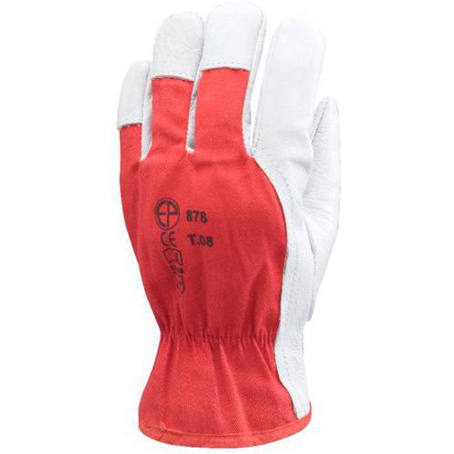 Coverguard - Gants Eurostrong 880 Cuir Vachette Coton - Rouge - Taille 10 - Protection et Confort