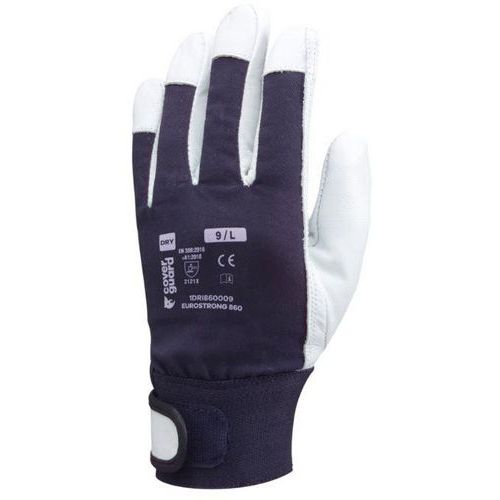 Coverguard - Gants Eurostrong 860 Cuir Bleu Taille 8 - Protection et Confort