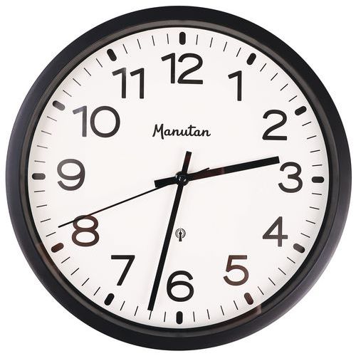Horloge Analogique Murale Radio-pilotée Ø 30 Cm Noir Manutan