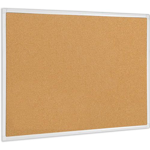 Bi-Office - Tableau d'affichage liège anti-microbien 600x450 - Blanc - Surface liège - Cadre aluminium