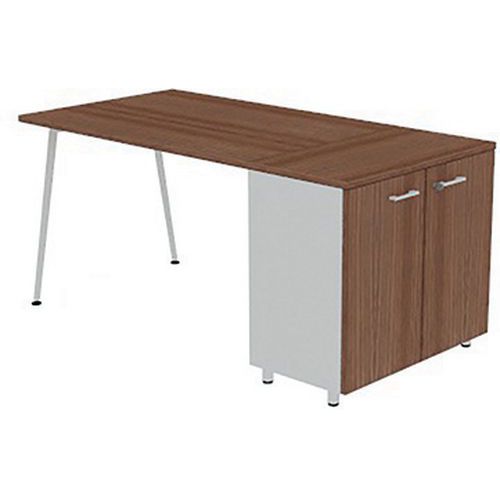 Quadrifoglio - Bureau Solal 120x80cm Noyer Canaletto Pieds Anthracite - Plateau Mélaminé Anti-Rayures - Mobilier Bureau