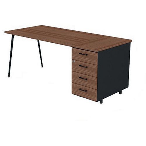 Bureau Plateau 140x80cm Hb 4 Tiroirs Noyer Canaletto