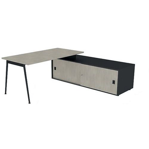 Bureau Plateau 160x80 Béton Pieds Gris Ombre