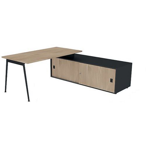 Bureau Plateau 160x80 Orme Pieds Gris Ombre