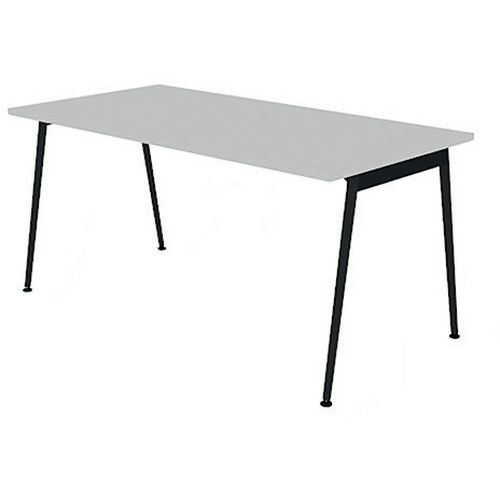 Bureau Simple 160x80 Blanc Pieds Gris Ombre