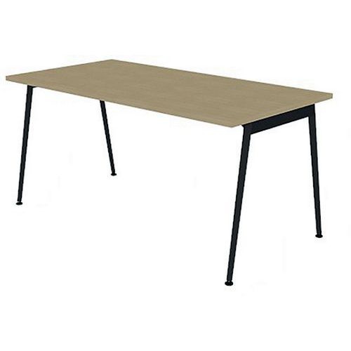 Bureau Simple 160x80 Chêne Pieds Gris Ombre