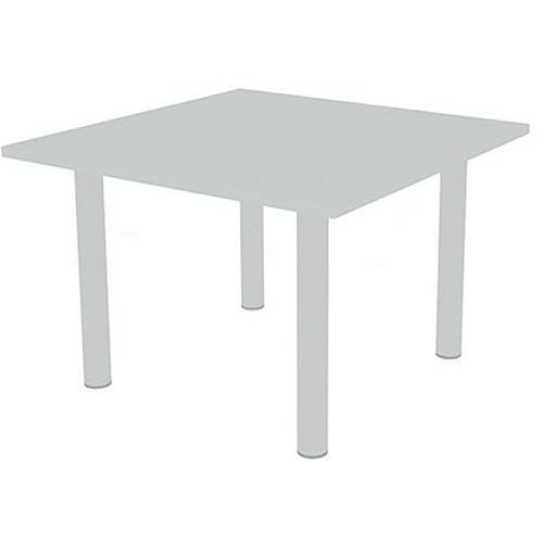 Table De Réunion Plateau Carré 110x110 Blanc