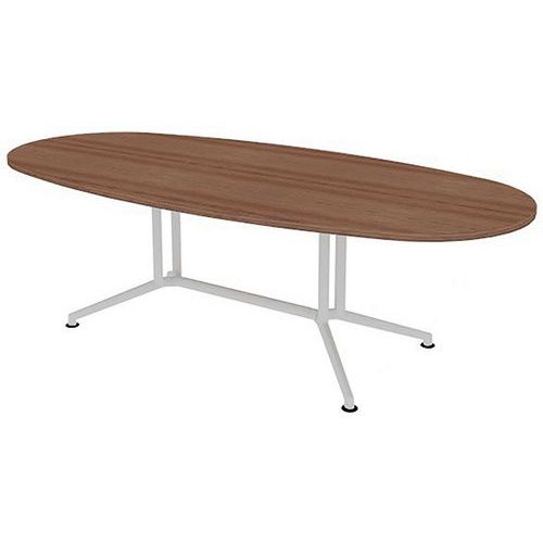 X2 Table De Réunion Plateau Ovale L.240 Noyer Canaletto