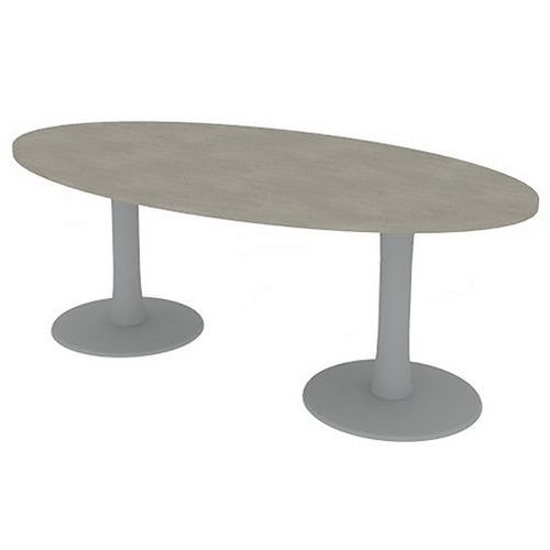 Table De Réunion Plateau Ovale L.200 Béton 2 Pieds