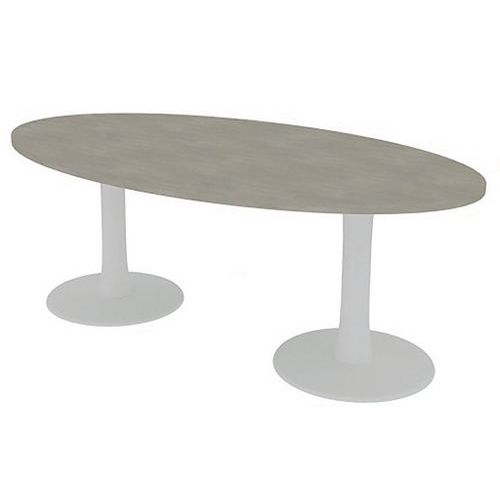 Table De Réunion Plateau Ovale L.200 Béton 2 Pieds