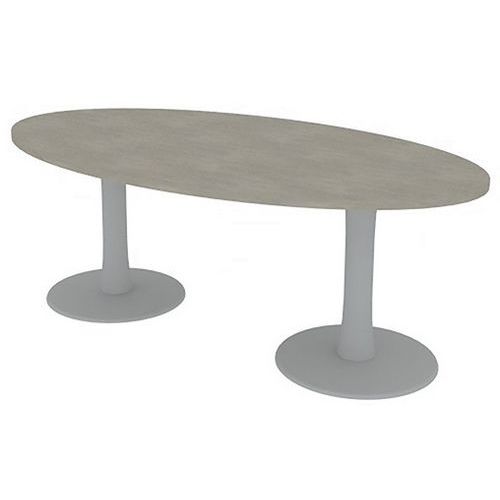 Table De Réunion Plateau Ovale L.200 Béton 2 Pieds