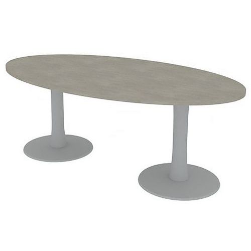 Table De Réunion Plateau Ovale L.200 Béton 2 Pieds