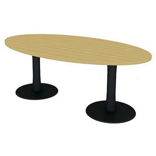 Table De Réunion Plateau Ovale L.200 Hêtre 2 Pieds