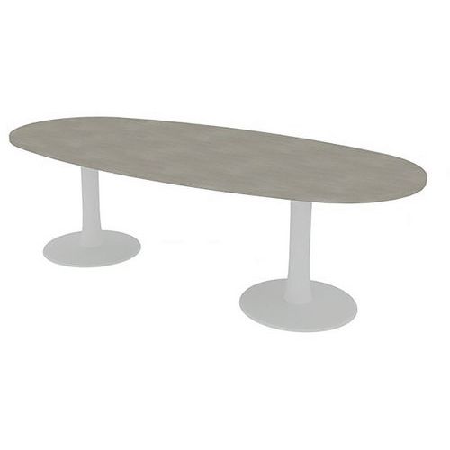 Table De Réunion Plateau Ovale L.240 Béton 2 Pieds