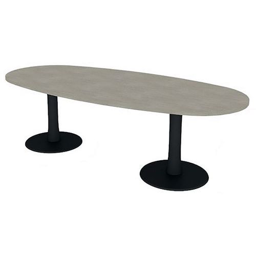 Table De Réunion Plateau Ovale L.240 Béton 2 Pieds