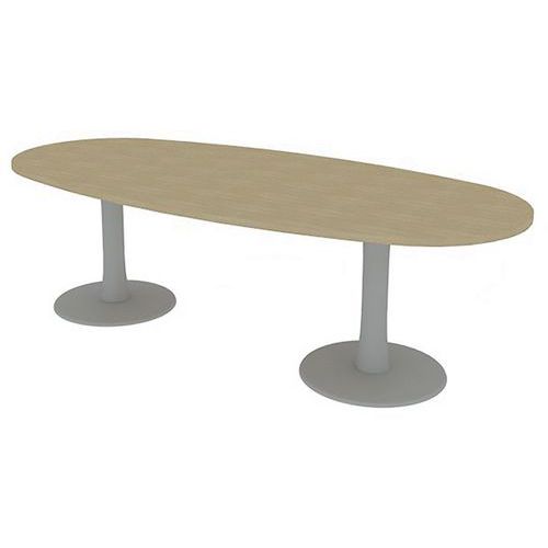 Table De Réunion Plateau Ovale L.240 Chêne 2 Pieds