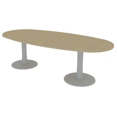 Table De Réunion Plateau Ovale L.240 Chêne 2 Pieds