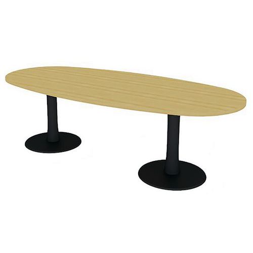 Table De Réunion Plateau Ovale L.240 Hêtre 2 Pieds