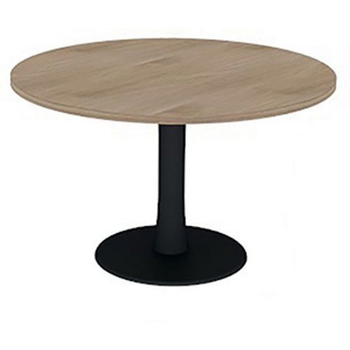 Table De Réunion Plateau Ronde D.120 Orme Pied Aliminium