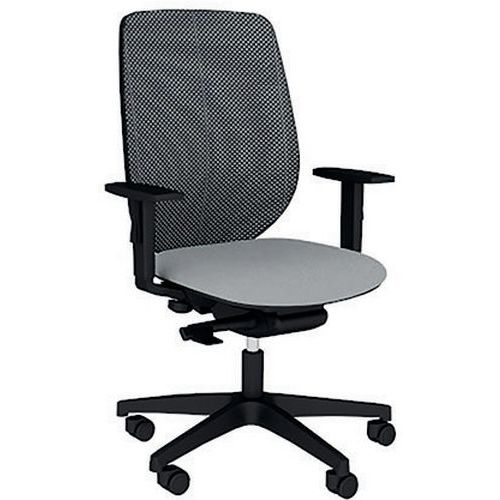 Fauteuil Okay Assise Tissu B01/012 Gris Résille En Noir