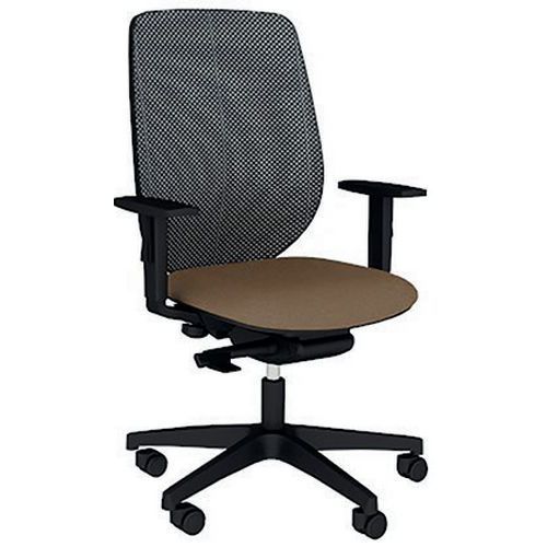 Fauteuil Okay Assise Tissu B01/016 Brun Résille En Noir