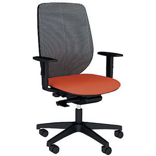 Fauteuil Okay Assise Tissu B01/017 Orange Résille En Noir
